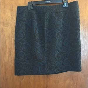 Ann Taylor Black/Teal Floral Skirt